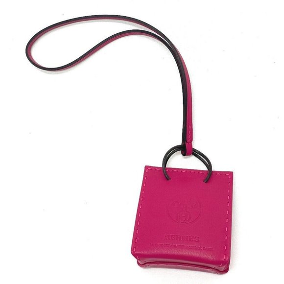 AUTH UNUSED HERMES Shopper Sac Orange strap charm Anyo Miro - Picture 4 of 10